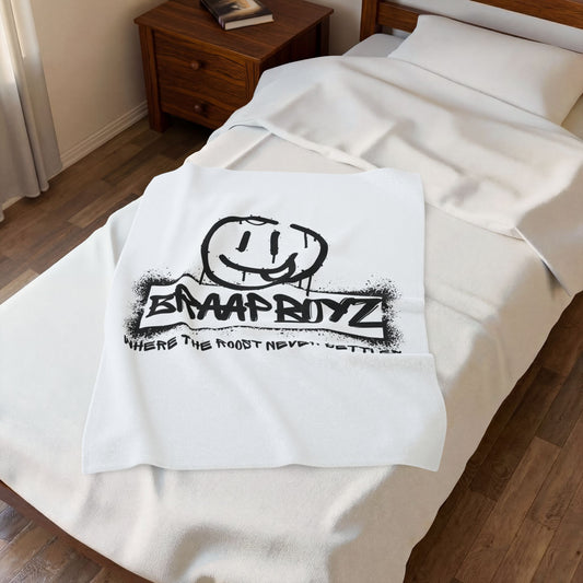 Braaap Boyz Plush Blanket - Cozy Graffiti Style Throw for Motocross Lovers