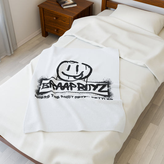 Braaap Boyz Plush Blanket - Cozy Graffiti Style Throw for Motocross Lovers