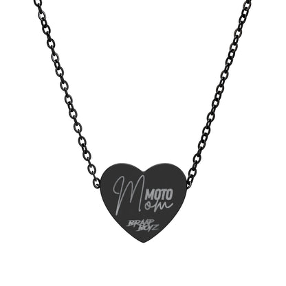 Moto Mom Heart Necklace