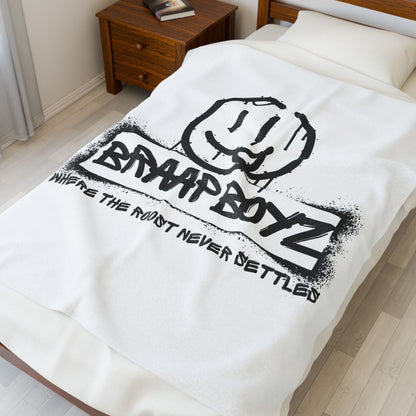 Braaap Boyz Plush Blanket - Cozy Graffiti Style Throw for Motocross Lovers