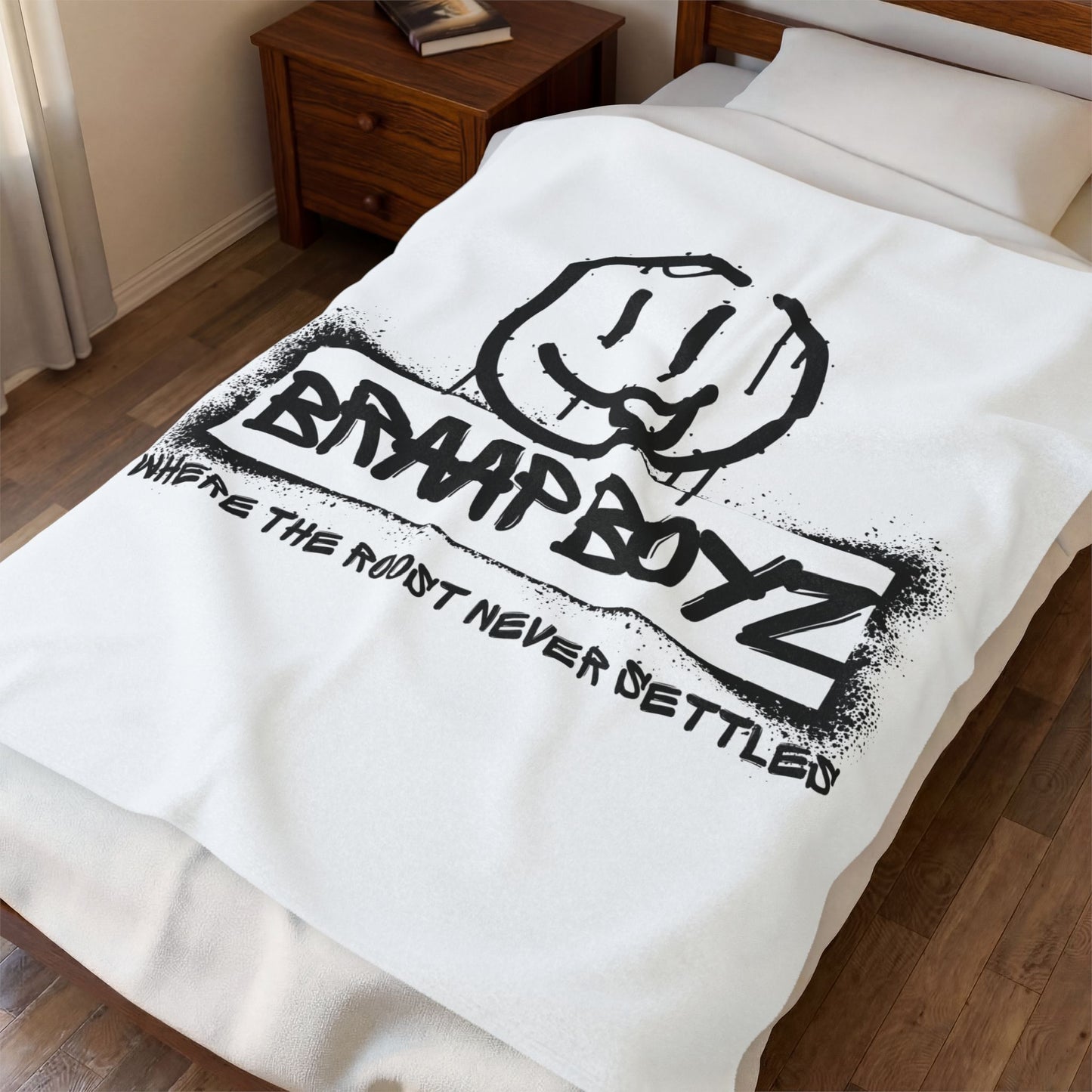 Braaap Boyz Plush Blanket - Cozy Graffiti Style Throw for Motocross Lovers