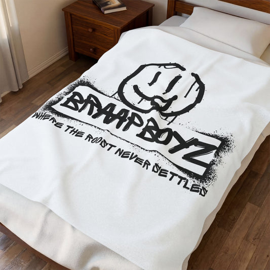 Braaap Boyz Plush Blanket - Cozy Graffiti Style Throw for Motocross Lovers