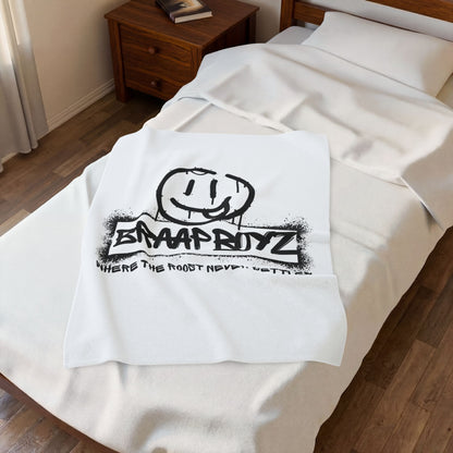 Braaap Boyz Plush Blanket - Cozy Graffiti Style Throw for Motocross Lovers
