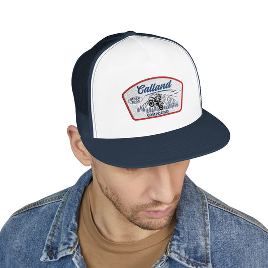 Calland Compound Snap Back Flat Bill Trucker Cap - Embroidered