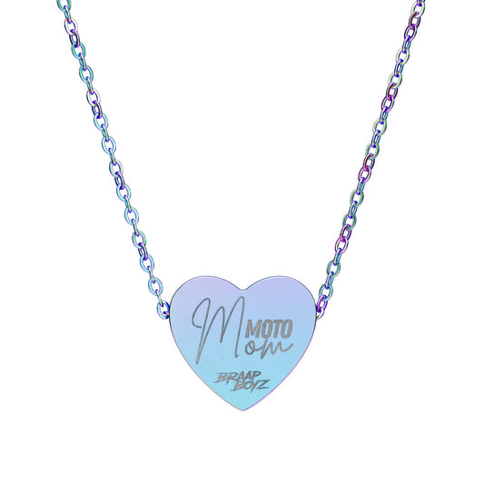 Moto Mom Heart Necklace