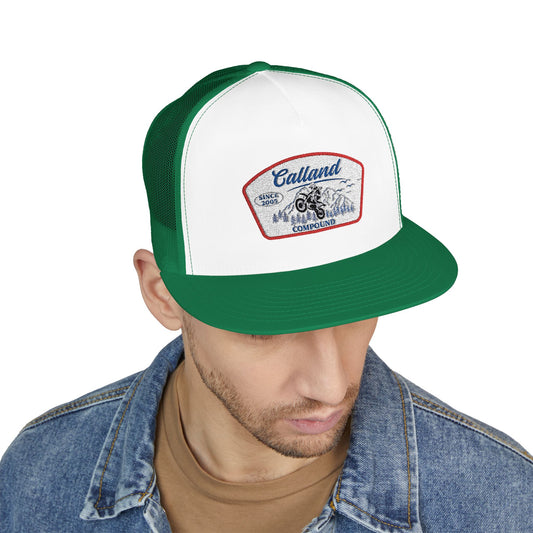 Calland Compound Snap Back Flat Bill Trucker Cap - Embroidered