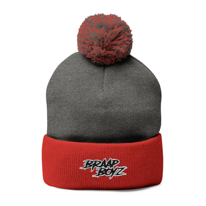Brap Boyz Pom-Pom Knit Beanie