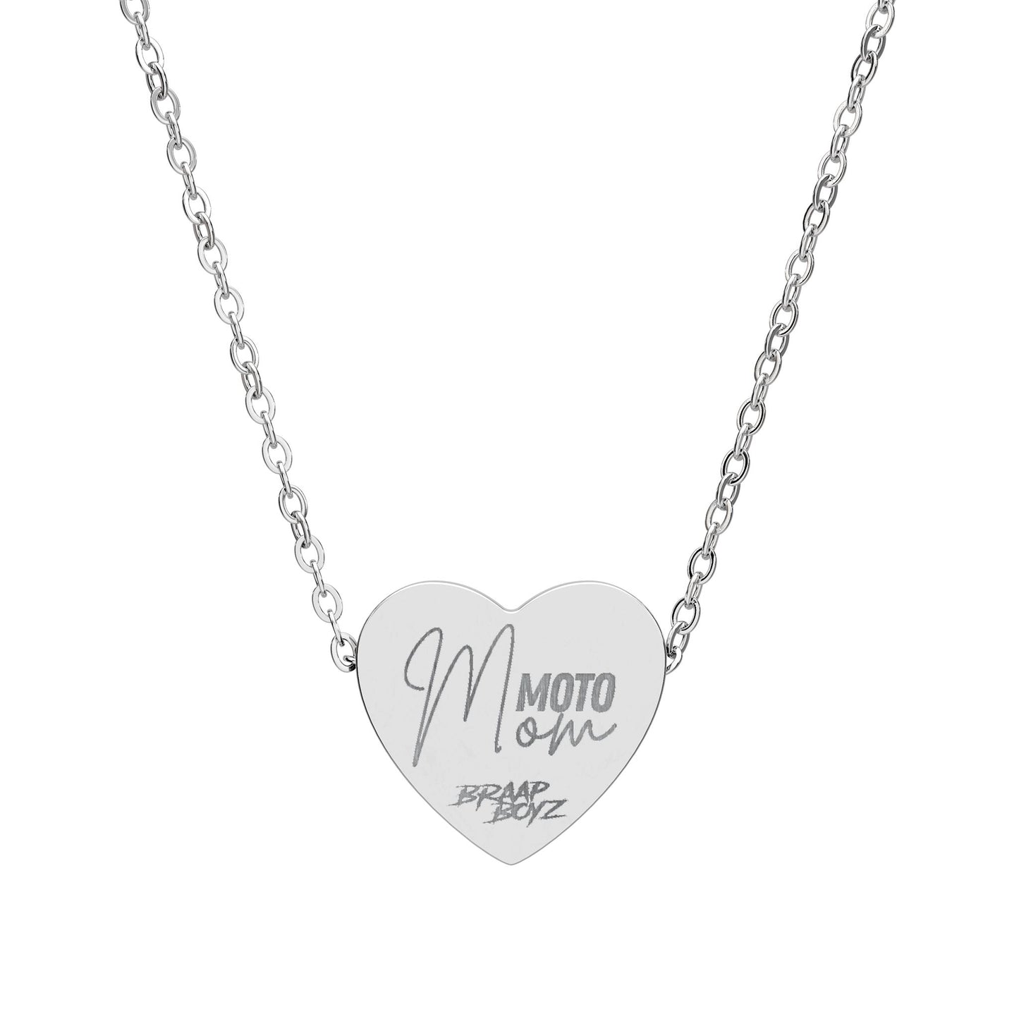 Moto Mom Heart Necklace